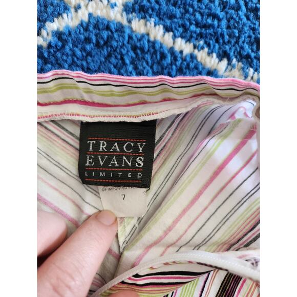 Y2k Tracy Evans Women's Striped Flowy Skirt 7 - Picture 6 of 6